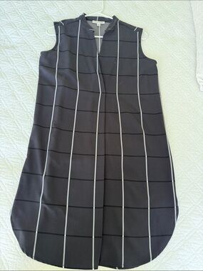 Prologue Charcoal Windowpane Midi Shift Dress